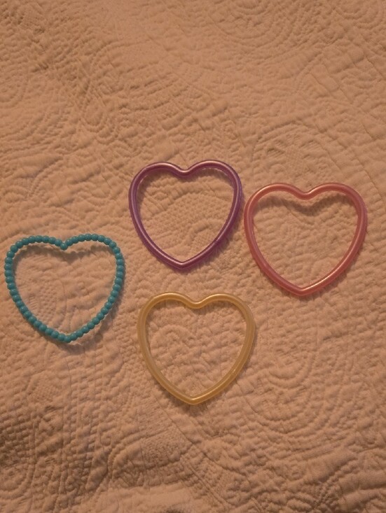 Other - 5 For 25! Pastel Heart Bangle Bracelet Set for Kids — Pink, Purple, Blue, Yellow